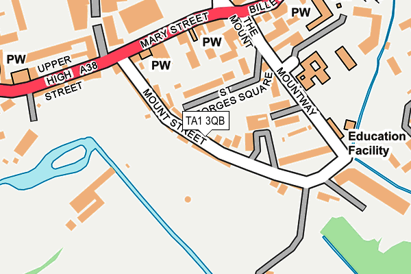 TA1 3QB map - OS OpenMap – Local (Ordnance Survey)