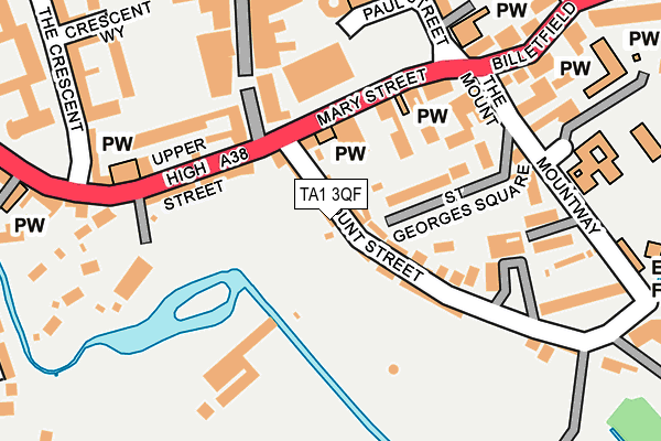 TA1 3QF map - OS OpenMap – Local (Ordnance Survey)