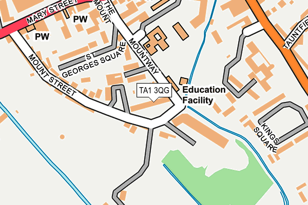 TA1 3QG map - OS OpenMap – Local (Ordnance Survey)