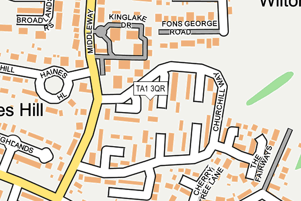 TA1 3QR map - OS OpenMap – Local (Ordnance Survey)