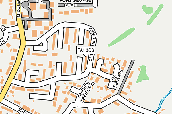 TA1 3QS map - OS OpenMap – Local (Ordnance Survey)