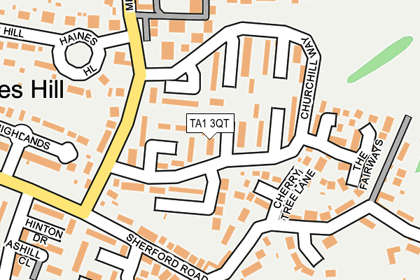 TA1 3QT map - OS OpenMap – Local (Ordnance Survey)