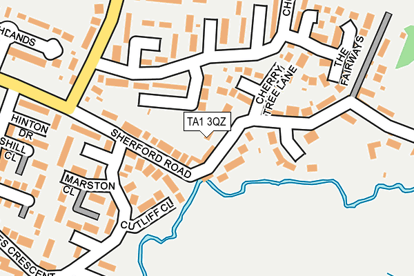 TA1 3QZ map - OS OpenMap – Local (Ordnance Survey)