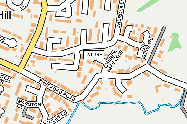 TA1 3RE map - OS OpenMap – Local (Ordnance Survey)