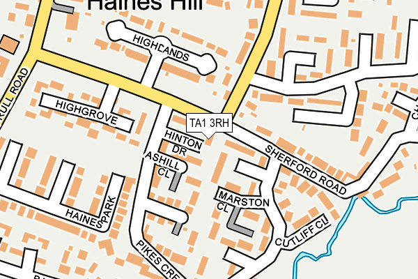 TA1 3RH map - OS OpenMap – Local (Ordnance Survey)