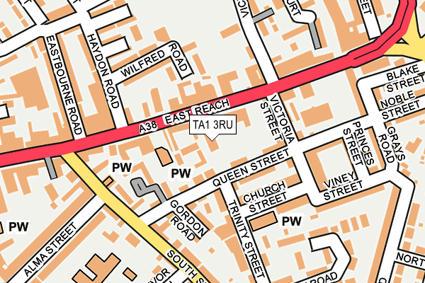 TA1 3RU map - OS OpenMap – Local (Ordnance Survey)