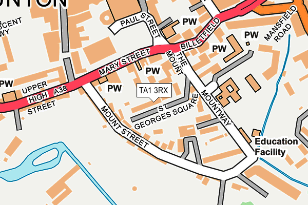 TA1 3RX map - OS OpenMap – Local (Ordnance Survey)