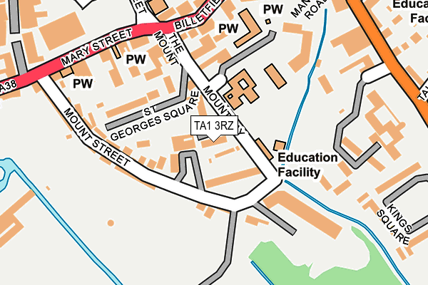 TA1 3RZ map - OS OpenMap – Local (Ordnance Survey)