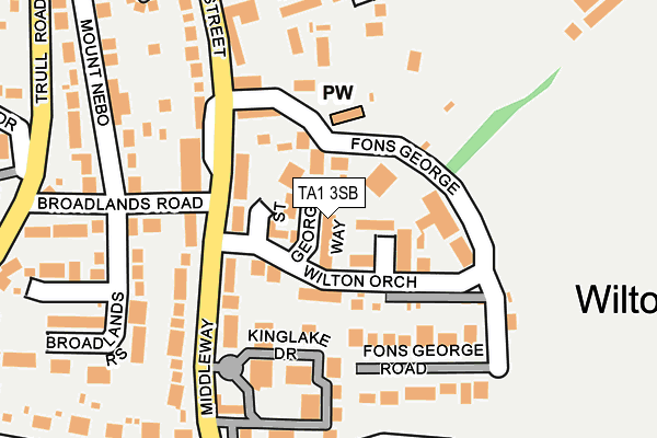 TA1 3SB map - OS OpenMap – Local (Ordnance Survey)