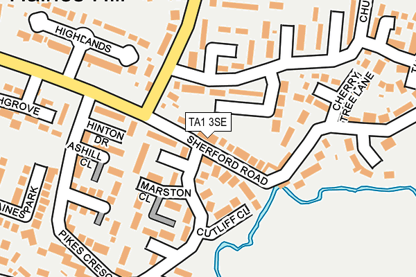 TA1 3SE map - OS OpenMap – Local (Ordnance Survey)