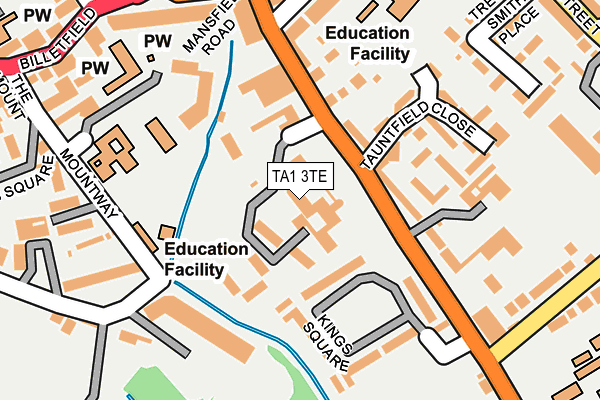 TA1 3TE map - OS OpenMap – Local (Ordnance Survey)