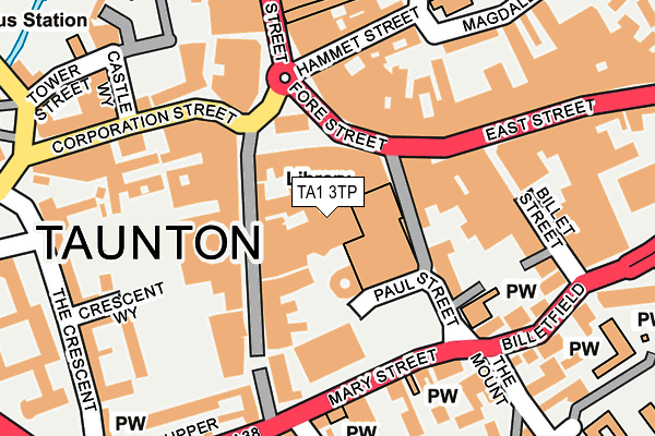 TA1 3TP map - OS OpenMap – Local (Ordnance Survey)