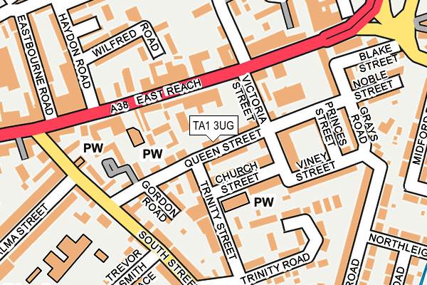 TA1 3UG map - OS OpenMap – Local (Ordnance Survey)