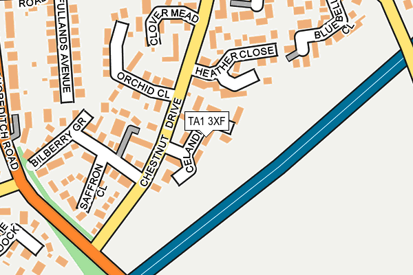 TA1 3XF map - OS OpenMap – Local (Ordnance Survey)