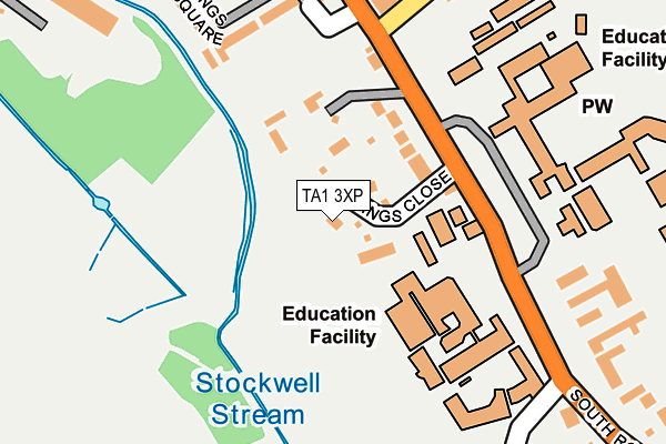 TA1 3XP map - OS OpenMap – Local (Ordnance Survey)