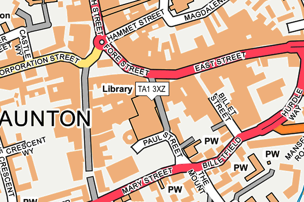 TA1 3XZ map - OS OpenMap – Local (Ordnance Survey)