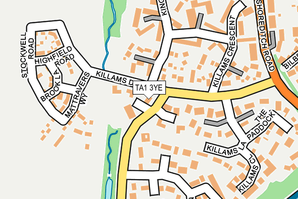 TA1 3YE map - OS OpenMap – Local (Ordnance Survey)