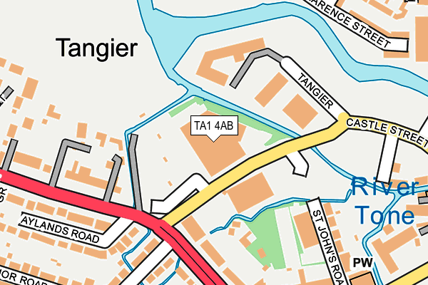 TA1 4AB map - OS OpenMap – Local (Ordnance Survey)