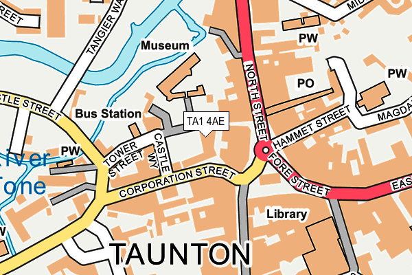 TA1 4AE map - OS OpenMap – Local (Ordnance Survey)