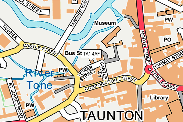 TA1 4AF map - OS OpenMap – Local (Ordnance Survey)