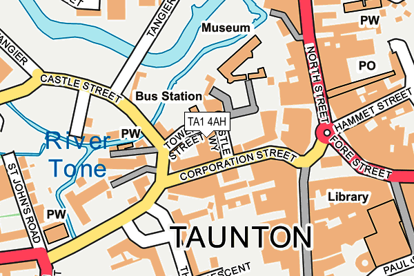 TA1 4AH map - OS OpenMap – Local (Ordnance Survey)