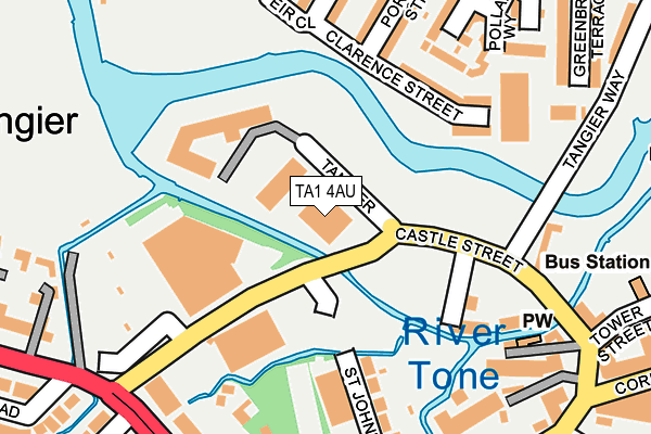 TA1 4AU map - OS OpenMap – Local (Ordnance Survey)