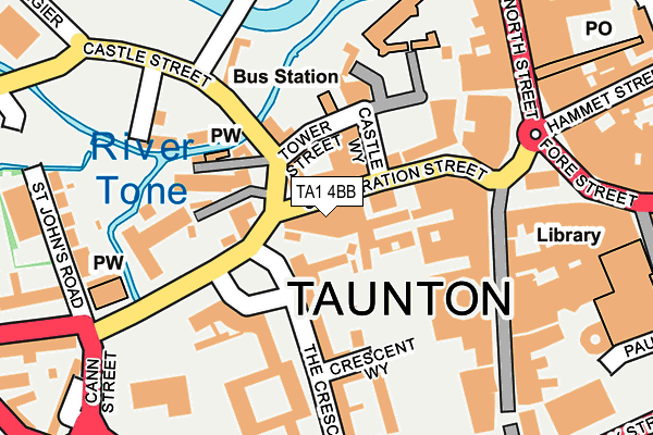 TA1 4BB map - OS OpenMap – Local (Ordnance Survey)