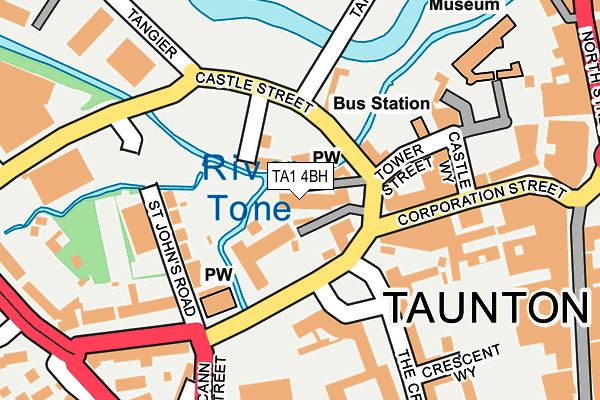 TA1 4BH map - OS OpenMap – Local (Ordnance Survey)