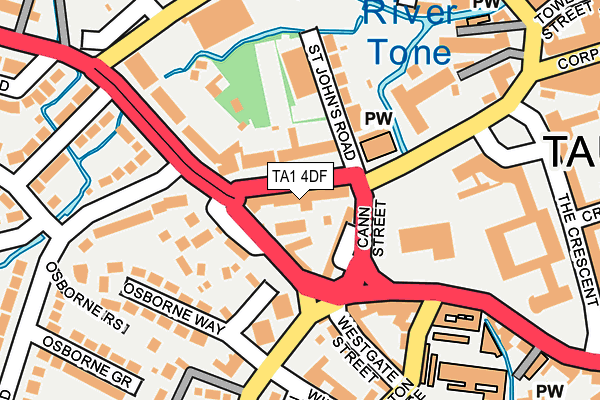 TA1 4DF map - OS OpenMap – Local (Ordnance Survey)