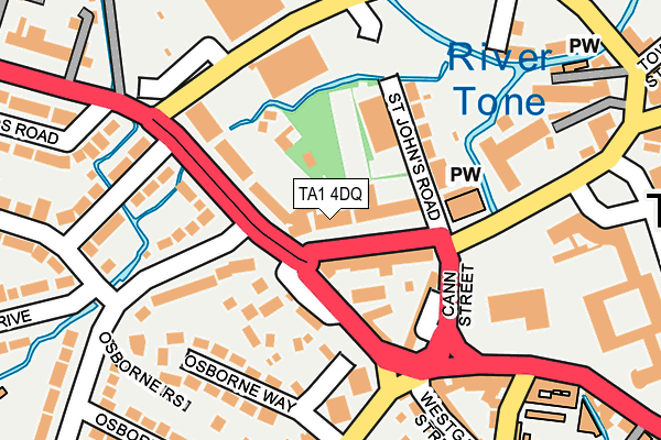 TA1 4DQ map - OS OpenMap – Local (Ordnance Survey)