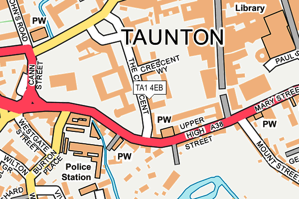 TA1 4EB map - OS OpenMap – Local (Ordnance Survey)