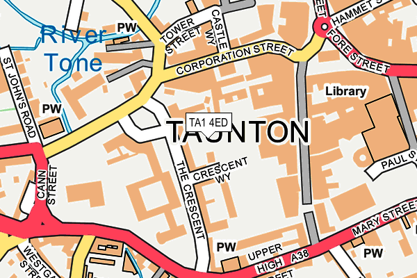 TA1 4ED map - OS OpenMap – Local (Ordnance Survey)