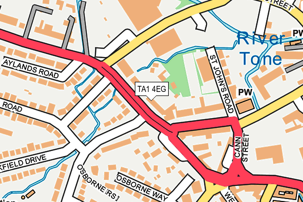 TA1 4EG map - OS OpenMap – Local (Ordnance Survey)