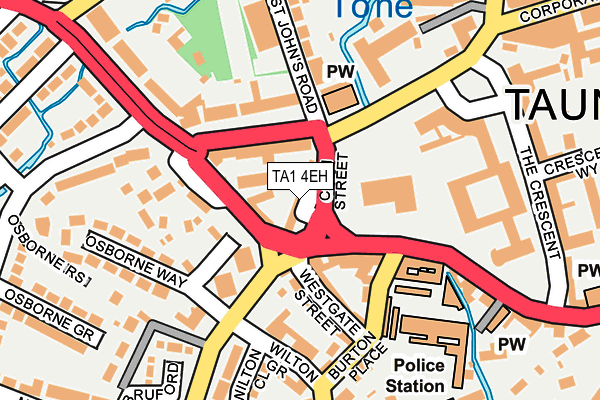 TA1 4EH map - OS OpenMap – Local (Ordnance Survey)