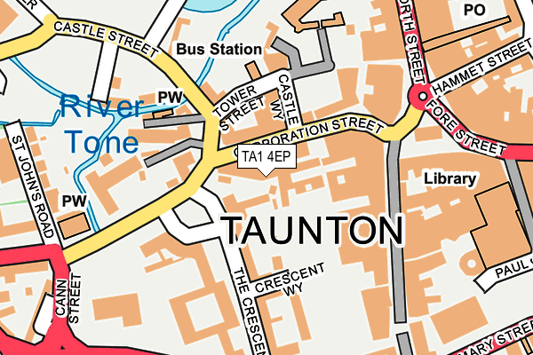 TA1 4EP map - OS OpenMap – Local (Ordnance Survey)