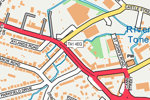 TA1 4EQ map - OS OpenMap – Local (Ordnance Survey)