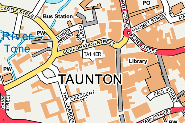 TA1 4ER map - OS OpenMap – Local (Ordnance Survey)