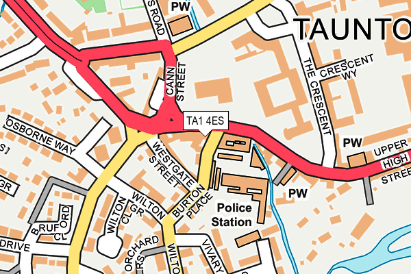 TA1 4ES map - OS OpenMap – Local (Ordnance Survey)