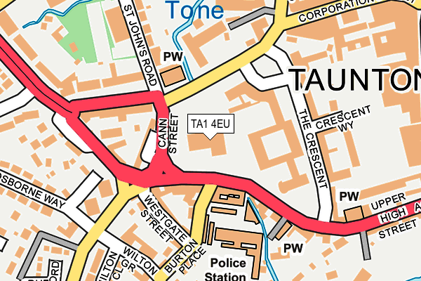 TA1 4EU map - OS OpenMap – Local (Ordnance Survey)