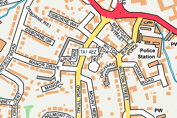 TA1 4EZ map - OS OpenMap – Local (Ordnance Survey)