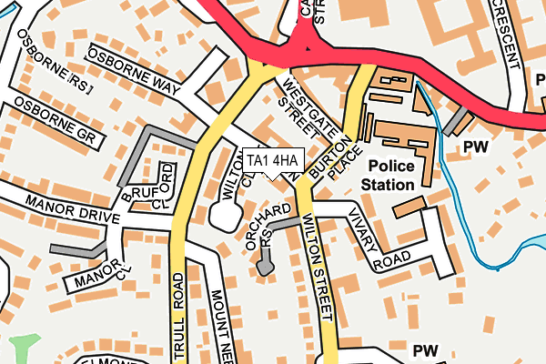 TA1 4HA map - OS OpenMap – Local (Ordnance Survey)