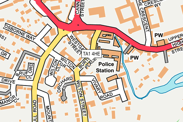 TA1 4HE map - OS OpenMap – Local (Ordnance Survey)