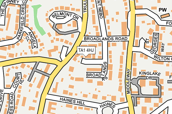 TA1 4HJ map - OS OpenMap – Local (Ordnance Survey)