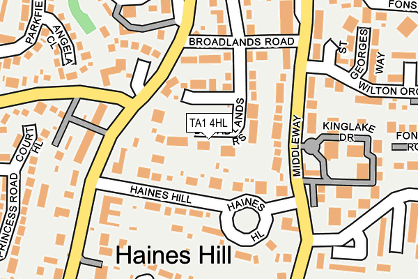 TA1 4HL map - OS OpenMap – Local (Ordnance Survey)