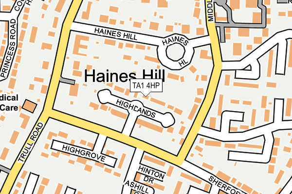 TA1 4HP map - OS OpenMap – Local (Ordnance Survey)