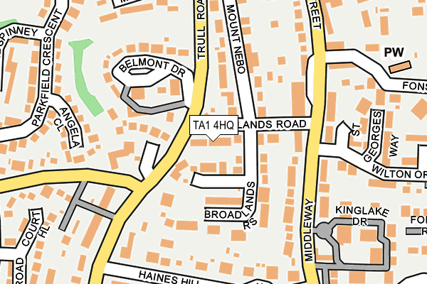 TA1 4HQ map - OS OpenMap – Local (Ordnance Survey)