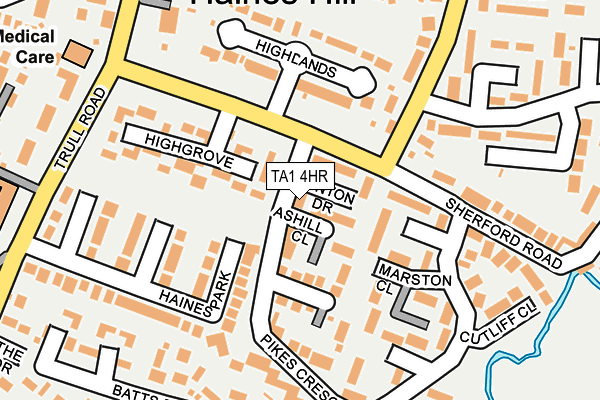 TA1 4HR map - OS OpenMap – Local (Ordnance Survey)