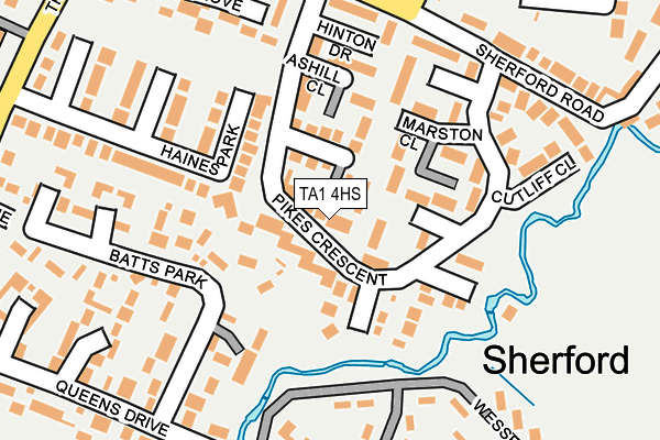 TA1 4HS map - OS OpenMap – Local (Ordnance Survey)