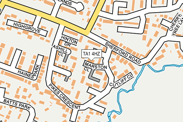 TA1 4HZ map - OS OpenMap – Local (Ordnance Survey)