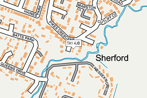 TA1 4JB map - OS OpenMap – Local (Ordnance Survey)